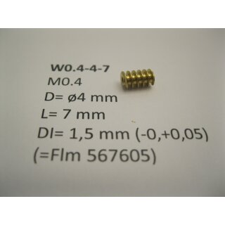 Schnecke Messing M0.4 D=ø4 L=7 DI=1.5 mm